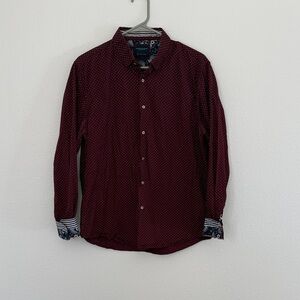 Men's Burgundy Button-Up Shirt